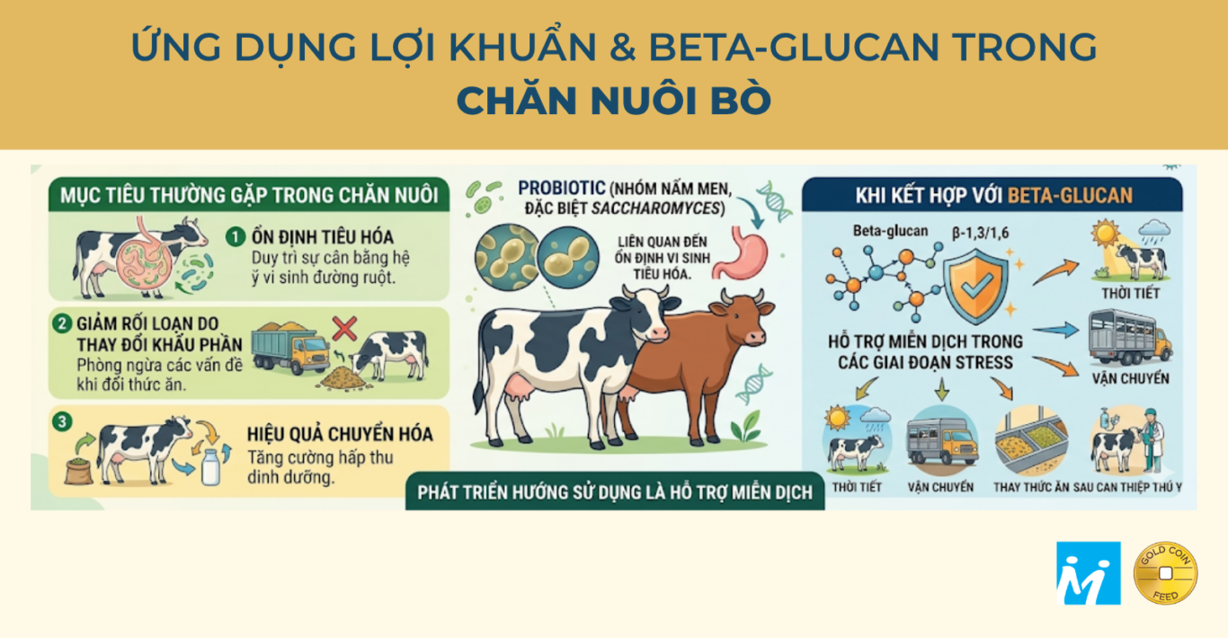 Ứng dụng lợi khuẩn & beta-glucan trong chăn nuôi bò