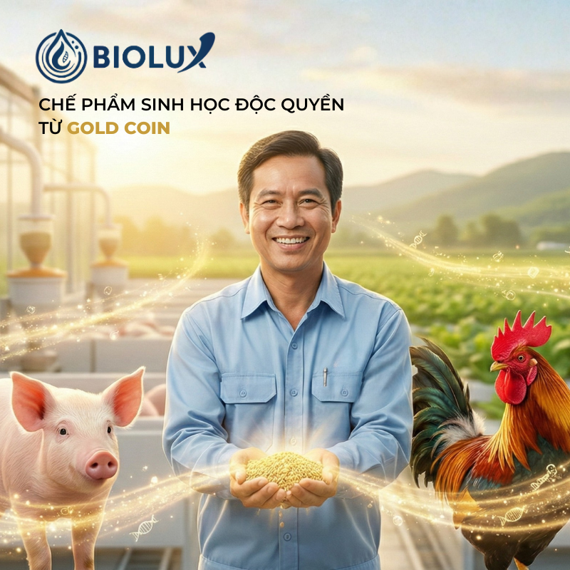 Chế phẩm sinh học trong thức ăn chăn nuôi từ Gold Coin