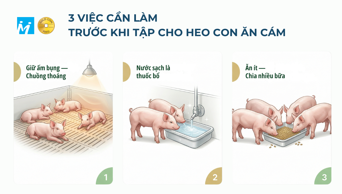 GC Info - 3 việc cần làm trước khi tập cai sữa cho heo con